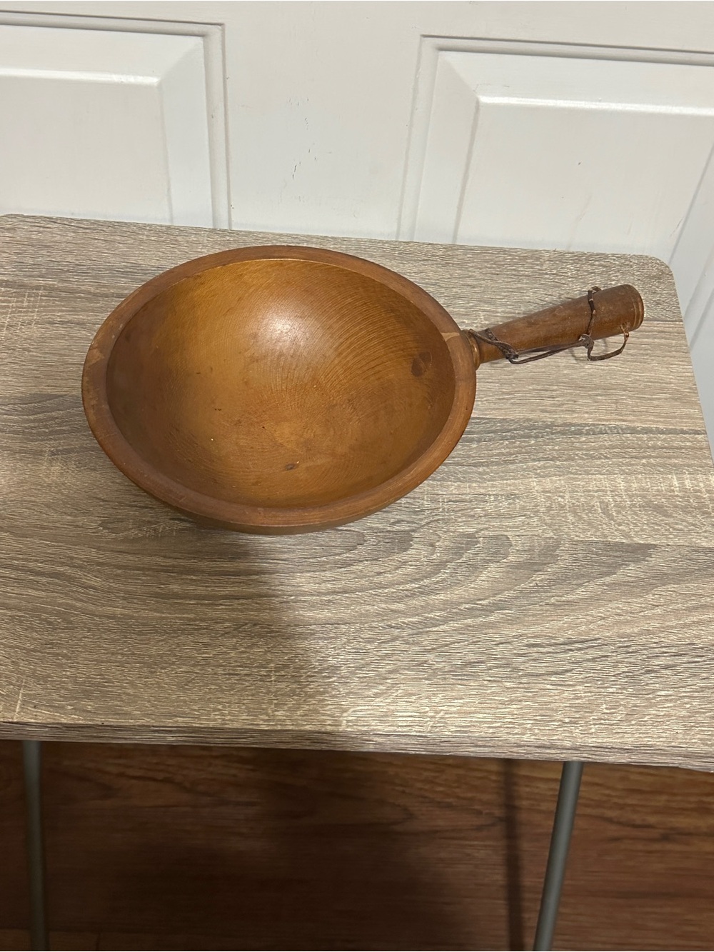 Vintage Woodcroftery Wood Serving Bowl With Handle